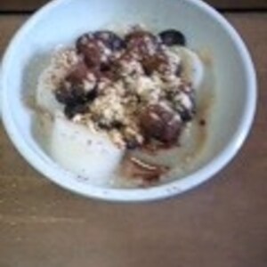 ❤白玉団子と大豆の練乳ココア黄粉がけ❤